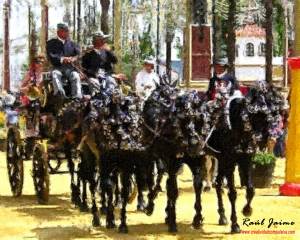 Carro tirado por caballos de la Feria de Jerez de la Frontera